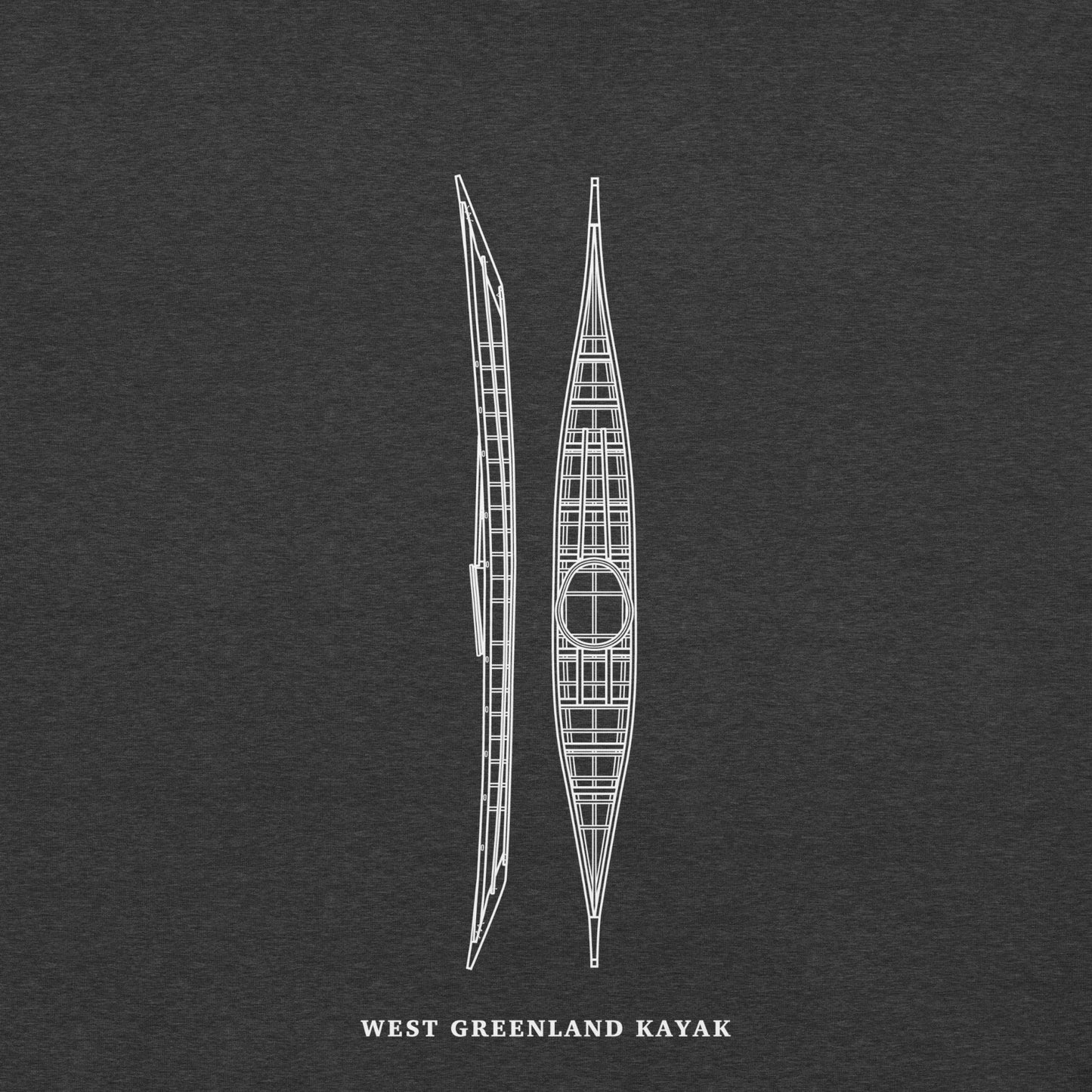 West Greenland Kayak Tee  |  "Blueprint"