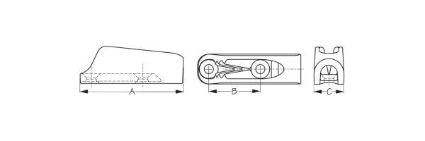 Micro Clam Cleat, with Fairlead or without