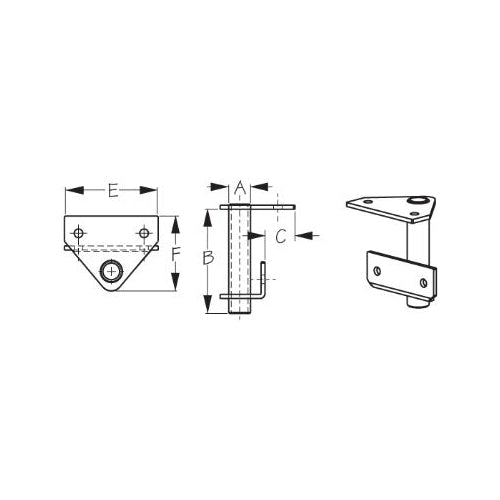 Sea-Lect Rudder Gudgeon: Flat Stern