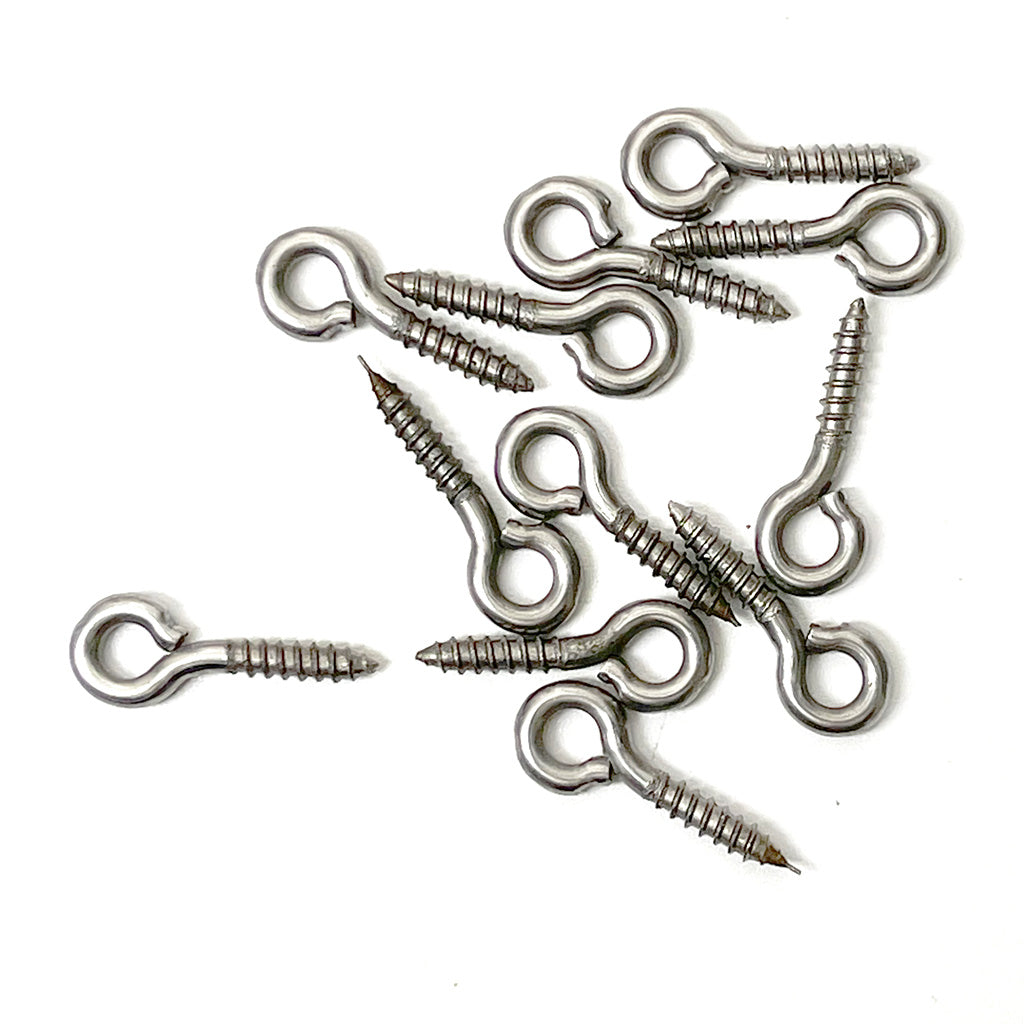 Stainless Steel Small Screw Eyes, pack of 6