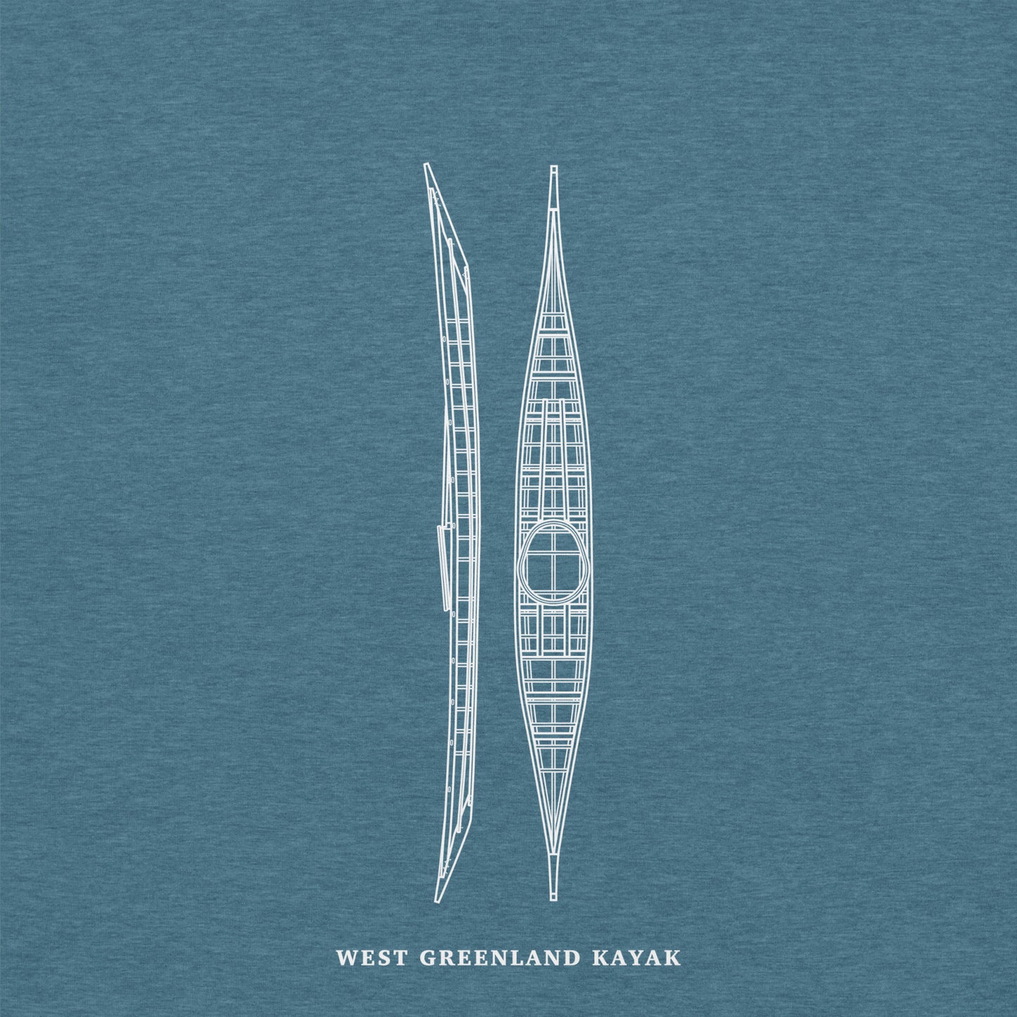 West Greenland Kayak Tee  |  "Blueprint"