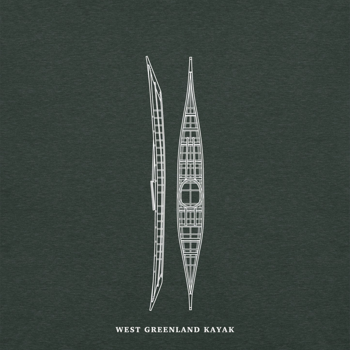 West Greenland Kayak Tee  |  "Blueprint"