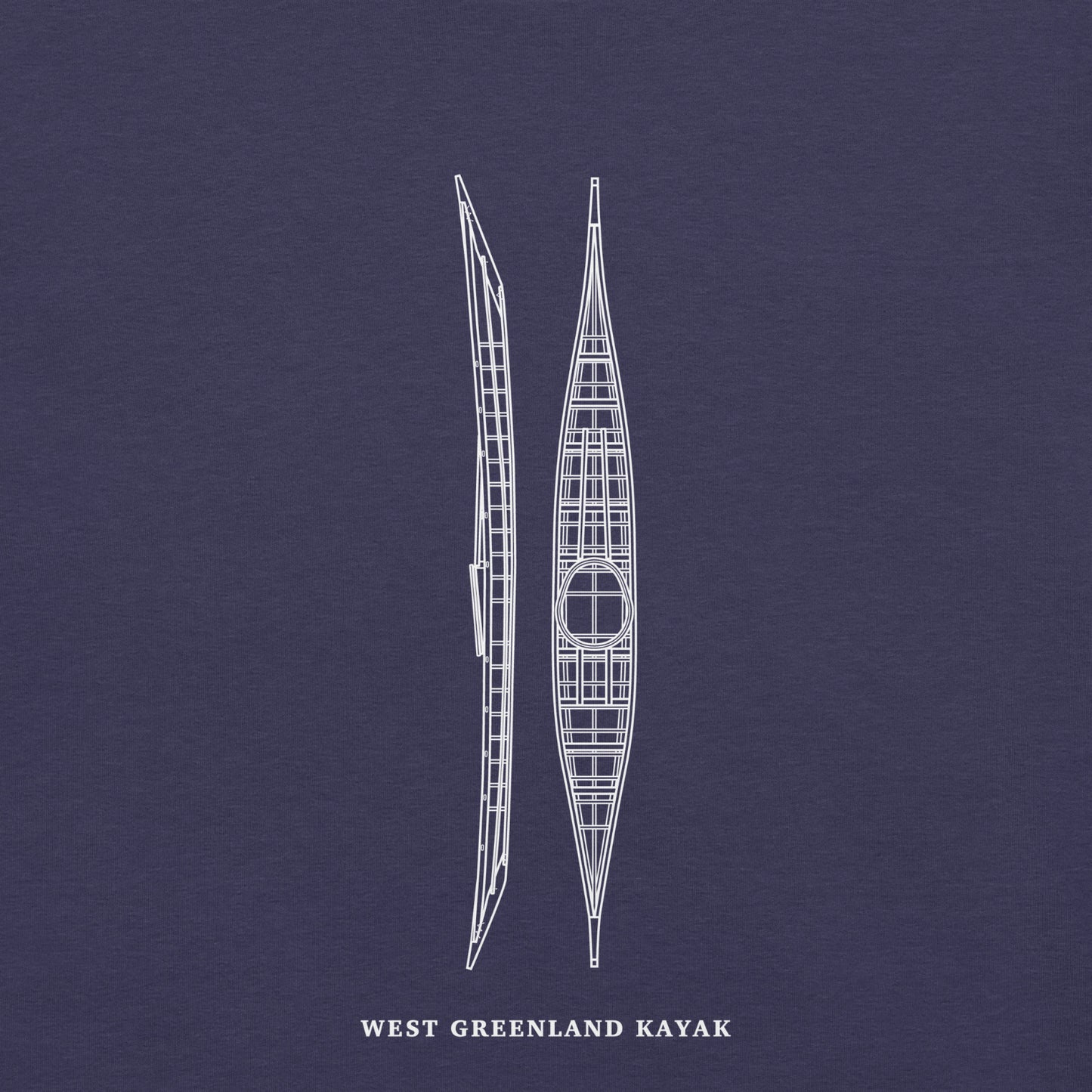 West Greenland Kayak Tee  |  "Blueprint"